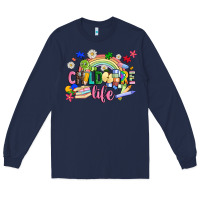 Navy childcare life Long Sleeve Tee - JahusDesignShop