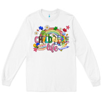 White childcare life Long Sleeve Tee - JahusDesignShop