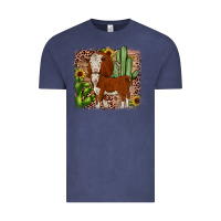 Vintage Denim Hereford cactus sunflower Vintage Tee - JahusDesignShop
