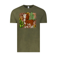 Vintage Olive Hereford cactus sunflower Vintage Tee - JahusDesignShop