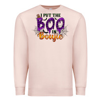 Pale Pink I put the Boo in Boujie Premium Sweatshirt - RacoonDesign