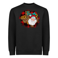 Black texas santa wood slice ornament Heavyweight Sweatshirt - JahusDesignShop