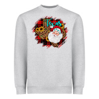 Heather Grey texas santa wood slice ornament Heavyweight Sweatshirt - JahusDesignShop