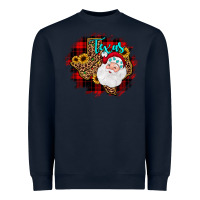 Navy texas santa wood slice ornament Heavyweight Sweatshirt - JahusDesignShop