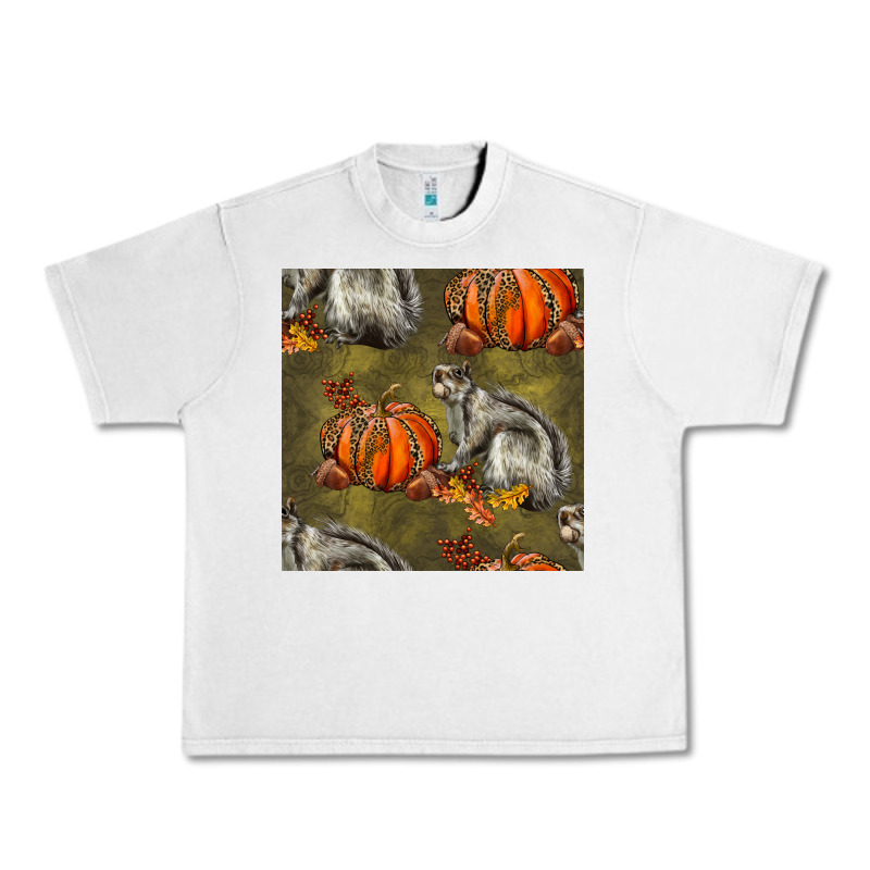 Squirrel Pumpkin Seamless Urban Heavy Tee by BundleAndBundleShop | Teevron