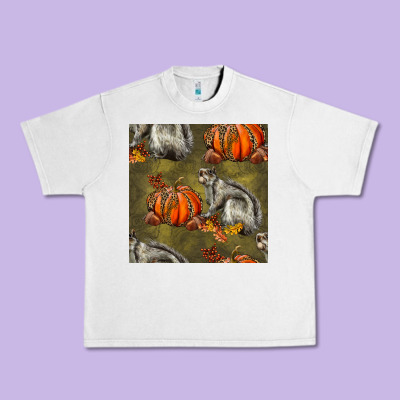 Squirrel Pumpkin Seamless Urban Heavy Tee Designed By Bundleandbundleshop