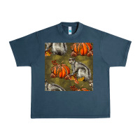 Midnight Navy squirrel pumpkin seamless Urban Heavy Tee - BundleAndBundleShop
