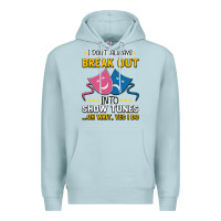 Blue Mist My Brain is 95% Show Tunes. Funny Theatre Gift. Premium Hoodie - Bettercallsaul
