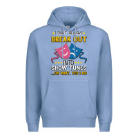 Colony Blue My Brain is 95% Show Tunes. Funny Theatre Gift. Premium Hoodie - Bettercallsaul