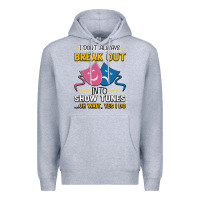 Heather Grey My Brain is 95% Show Tunes. Funny Theatre Gift. Premium Hoodie - Bettercallsaul