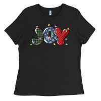 Black joy christmas lights Ladies Tee - MaliasSmallBusiness