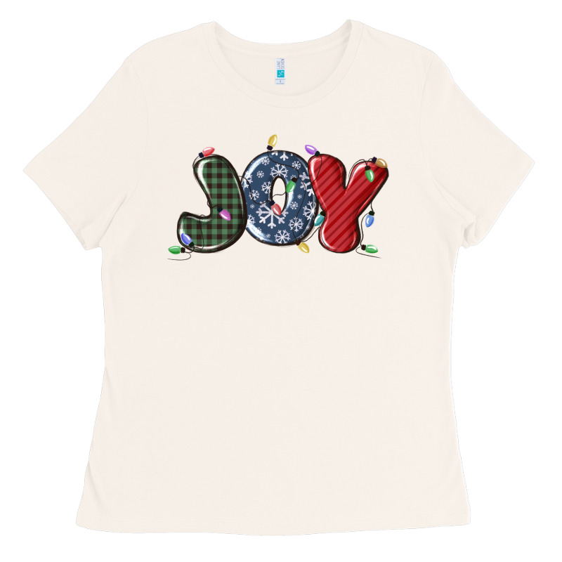 Joy Christmas Lights Ladies Tee by MaliasSmallBusiness | Teevron