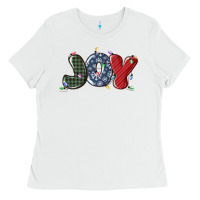 White joy christmas lights Ladies Tee - MaliasSmallBusiness