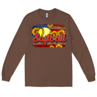 Chestnut Western American Flag Softball Long Sleeve Tee - LillyAllenDesigns