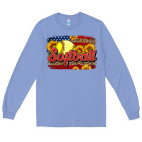 Colony Blue Western American Flag Softball Long Sleeve Tee - LillyAllenDesigns
