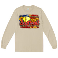 Mushroom Western American Flag Softball Long Sleeve Tee - LillyAllenDesigns