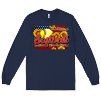 Navy Western American Flag Softball Long Sleeve Tee - LillyAllenDesigns