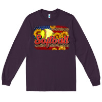 Plum Western American Flag Softball Long Sleeve Tee - LillyAllenDesigns