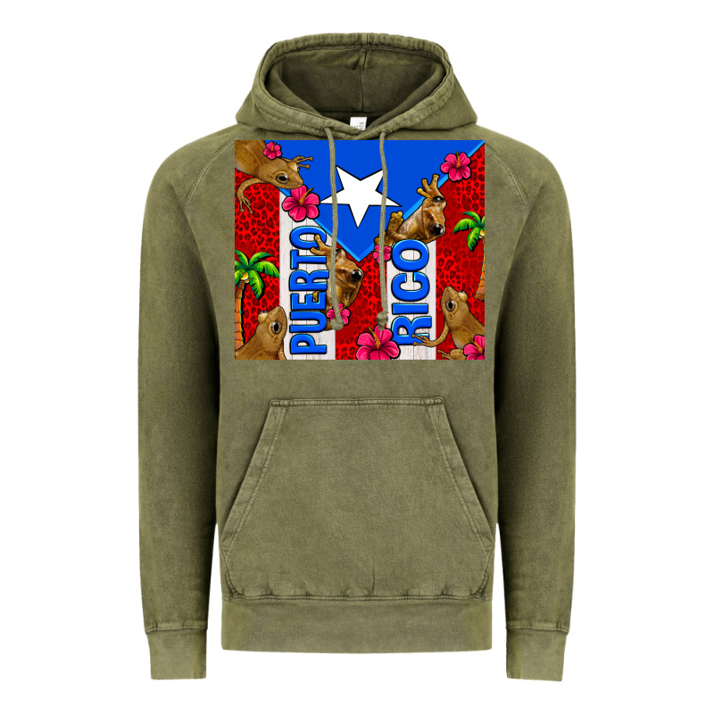 Puerto Rico Coqui Leopard Vintage Hoodie by AdoDesignShop | Teevron