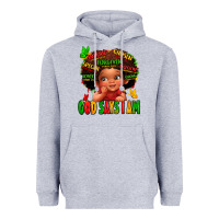 Heather Grey god says i am juneteenth kid Heavyweight Hoodie - LillyAllenDesigns