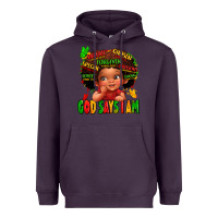 Plum god says i am juneteenth kid Heavyweight Hoodie - LillyAllenDesigns