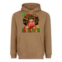 Toasted Coconut god says i am juneteenth kid Heavyweight Hoodie - LillyAllenDesigns