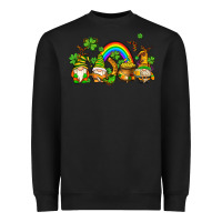 Black st patricks gnomes with rainbow Heavyweight Sweatshirt - AdoDesignShop