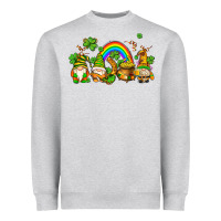 Heather Grey st patricks gnomes with rainbow Heavyweight Sweatshirt - AdoDesignShop