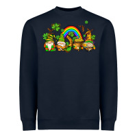 Navy st patricks gnomes with rainbow Heavyweight Sweatshirt - AdoDesignShop