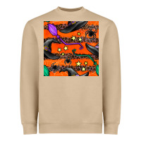 Mushroom halloween witch hats leopard seamless pattern Heavyweight Sweatshirt - BundleAndBundleShop