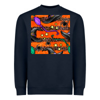 Navy halloween witch hats leopard seamless pattern Heavyweight Sweatshirt - BundleAndBundleShop