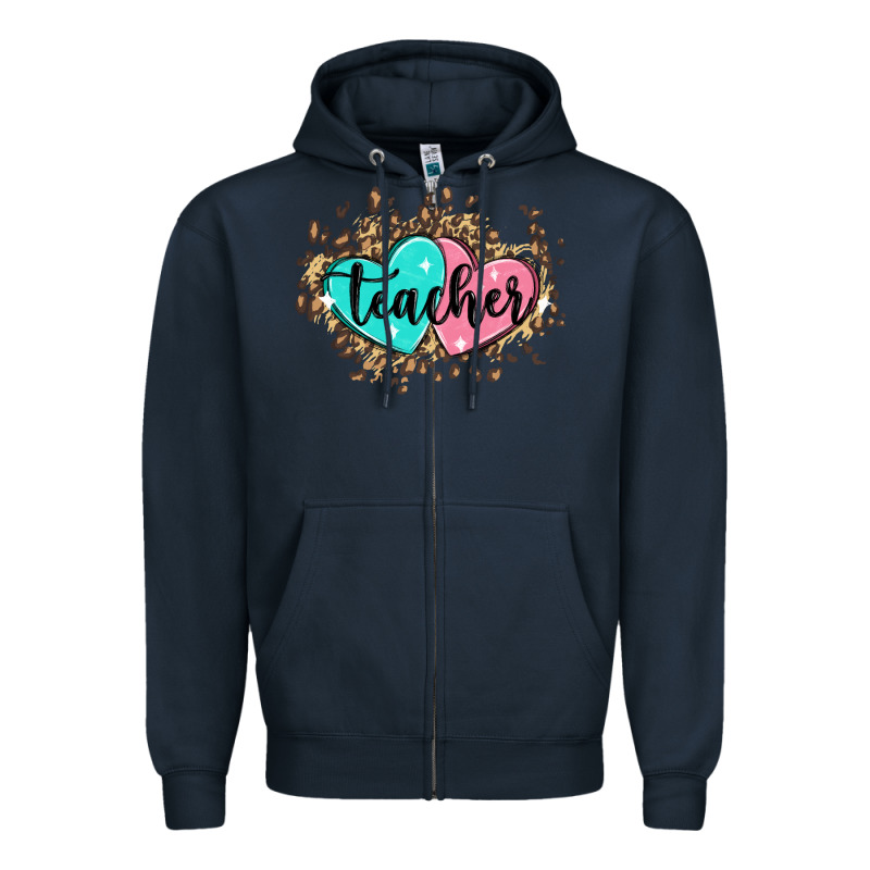 Heart Teacher Zipper Hoodie by MaliasSmallBusiness | Teevron