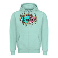 Seafoam heart teacher Zipper Hoodie - MaliasSmallBusiness