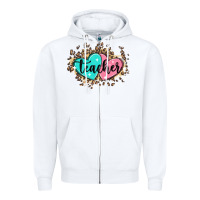 White heart teacher Zipper Hoodie - MaliasSmallBusiness
