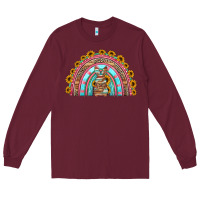 Burgundy western easter rainbow Long Sleeve Tee - Jasminsmagicworld