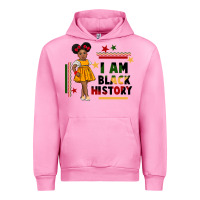 Fuchsia Pink i am black history black girl peekaboo juneteenth Urban Hoodie - CowGirlArtShop
