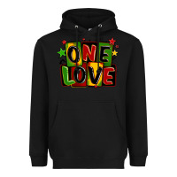 Black one love juneteenth Heavyweight Hoodie - LillyAllenDesigns