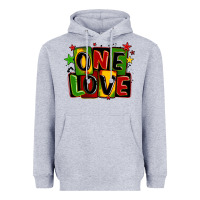 Heather Grey one love juneteenth Heavyweight Hoodie - LillyAllenDesigns