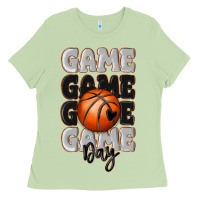 Matcha game day basketball bal Ladies Tee - MaliasSmallBusiness