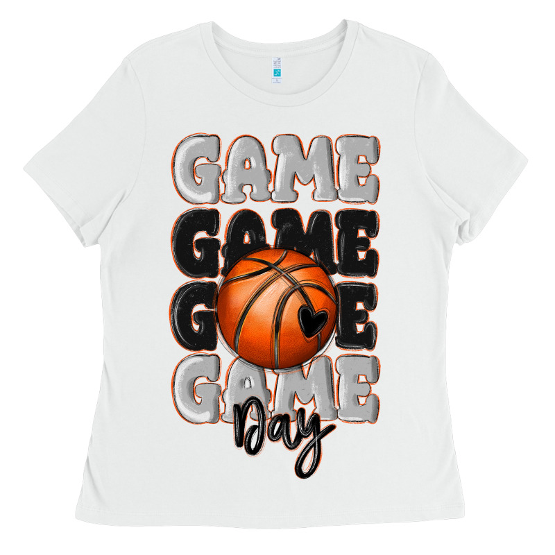 Game Day Basketball Bal Ladies Tee by MaliasSmallBusiness | Teevron