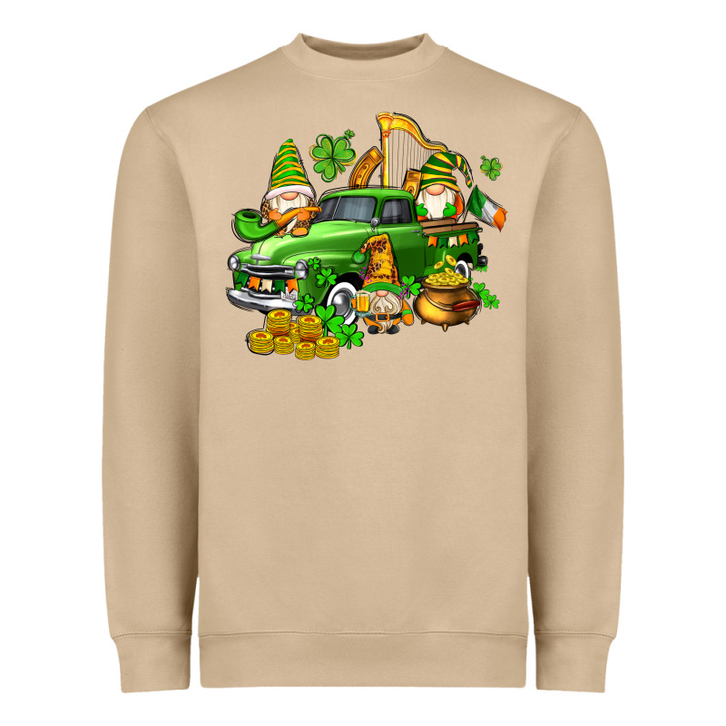 St Patricks Gnomes  With Farm Truck Heavyweight Sweatshirt by AdoDesignShop | Teevron