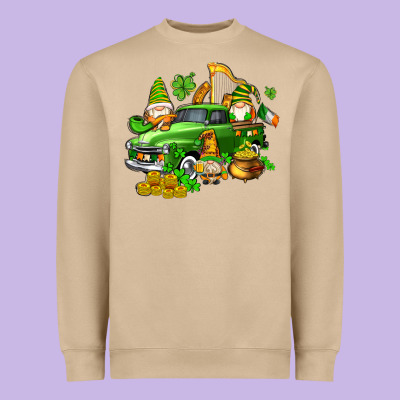 St Patricks Gnomes  With Farm Truck Heavyweight Sweatshirt Designed By Adodesignshop