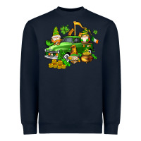 Navy st patricks gnomes  with farm truck Heavyweight Sweatshirt - AdoDesignShop