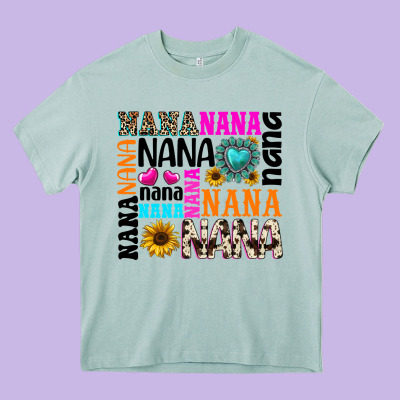 Nana Gemstone Sunflower Heavy Core Tee Designed By Texasbilliewilder