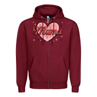 Burgundy mama valentines Zipper Hoodie - MaliasSmallBusiness