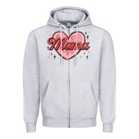Heather Grey mama valentines Zipper Hoodie - MaliasSmallBusiness
