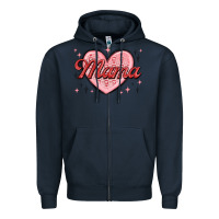 Navy mama valentines Zipper Hoodie - MaliasSmallBusiness