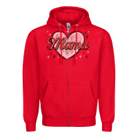 Red mama valentines Zipper Hoodie - MaliasSmallBusiness
