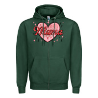 Sports Green mama valentines Zipper Hoodie - MaliasSmallBusiness