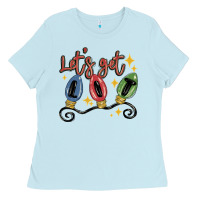Baby Blue let's get lit Ladies Tee - MaliasSmallBusiness